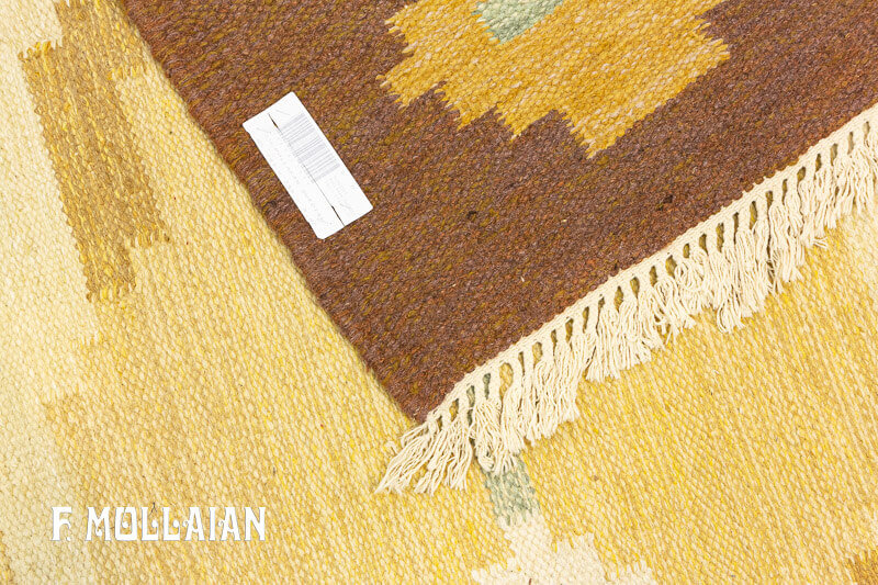 Semi-Antique Swedish Kilim n°:96342389